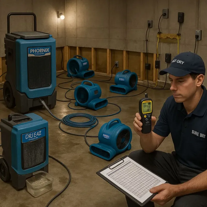 Structural Drying and Dehumidification process in Martha Lake, WA